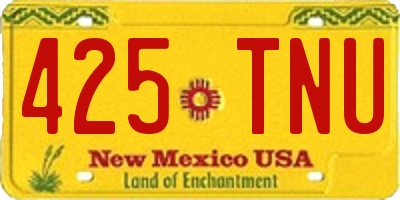 NM license plate 425TNU