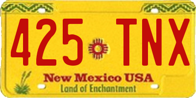 NM license plate 425TNX