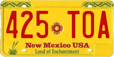 NM license plate 425TOA