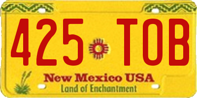 NM license plate 425TOB