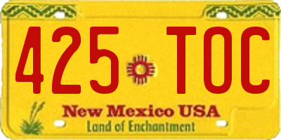 NM license plate 425TOC