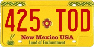 NM license plate 425TOD