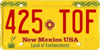 NM license plate 425TOF