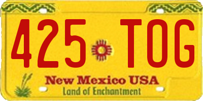 NM license plate 425TOG