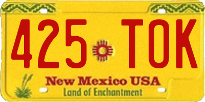 NM license plate 425TOK