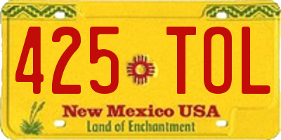 NM license plate 425TOL