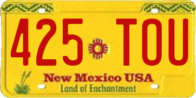 NM license plate 425TOU