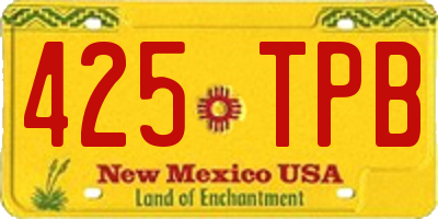 NM license plate 425TPB