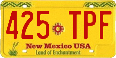 NM license plate 425TPF