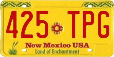 NM license plate 425TPG