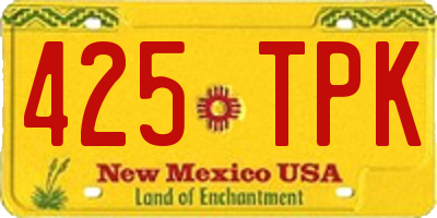 NM license plate 425TPK