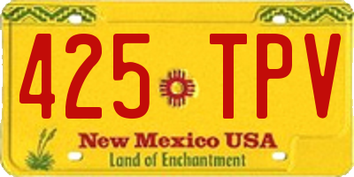 NM license plate 425TPV