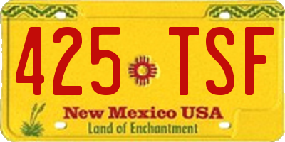 NM license plate 425TSF