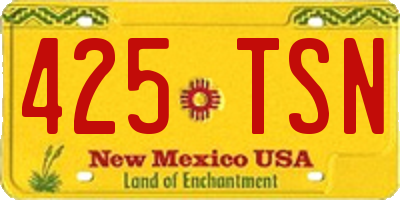 NM license plate 425TSN