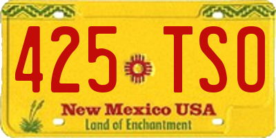 NM license plate 425TSO