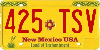 NM license plate 425TSV