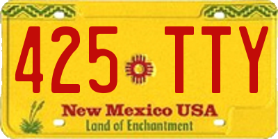NM license plate 425TTY