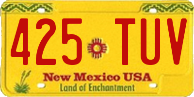 NM license plate 425TUV