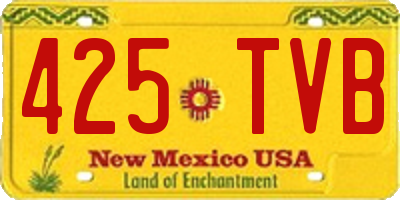 NM license plate 425TVB