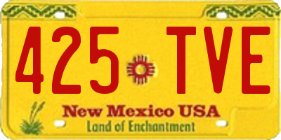 NM license plate 425TVE