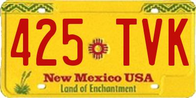 NM license plate 425TVK