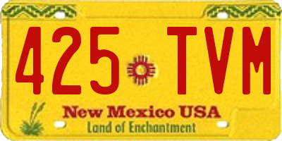 NM license plate 425TVM