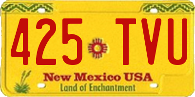 NM license plate 425TVU