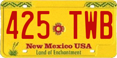 NM license plate 425TWB