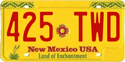 NM license plate 425TWD