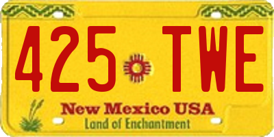 NM license plate 425TWE