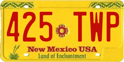 NM license plate 425TWP