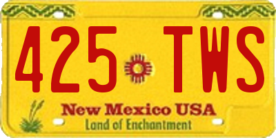 NM license plate 425TWS