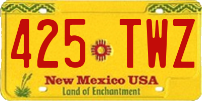 NM license plate 425TWZ