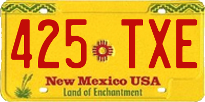 NM license plate 425TXE