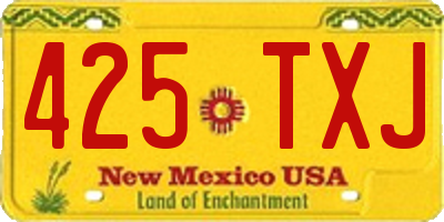 NM license plate 425TXJ