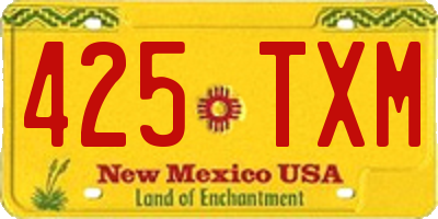 NM license plate 425TXM