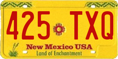 NM license plate 425TXQ