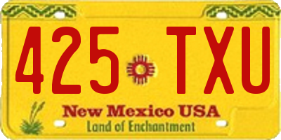 NM license plate 425TXU
