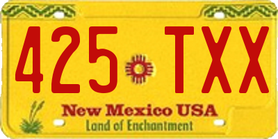 NM license plate 425TXX