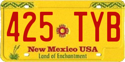 NM license plate 425TYB