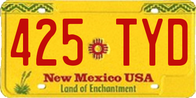 NM license plate 425TYD