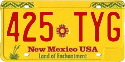 NM license plate 425TYG