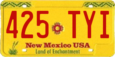 NM license plate 425TYI