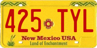 NM license plate 425TYL