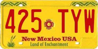 NM license plate 425TYW