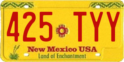 NM license plate 425TYY