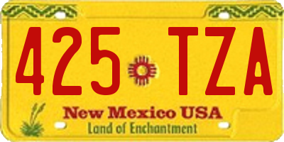 NM license plate 425TZA