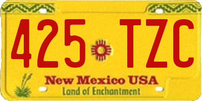 NM license plate 425TZC