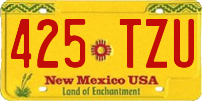 NM license plate 425TZU