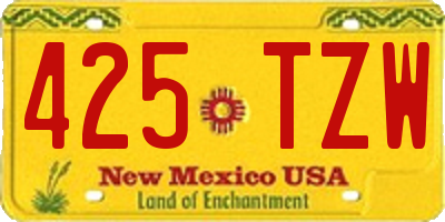 NM license plate 425TZW